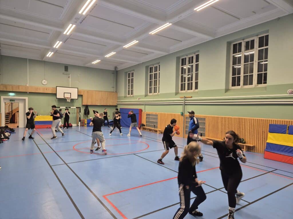 boxers training in a gym
